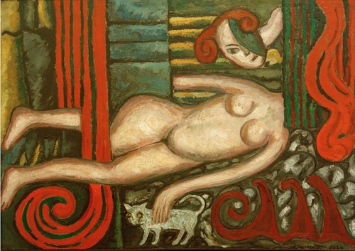 Akt mit katze von - mit,