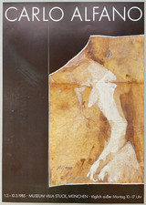 Plakat Poster - Carlo Alfano - Ausstellung 1985 Maler Italien Italienisch Kunst