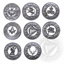 Kilt Fly Plaid Brosche Groß Mit Blätternde Distel Border Verschiedene Designs-Tc