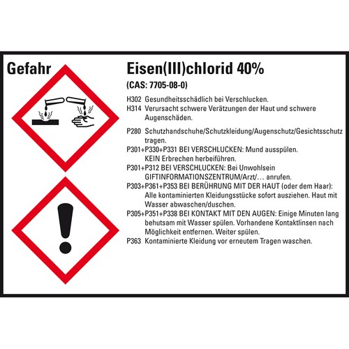 Ghs etikett eisenchlorid - ghs-etikett, eisen(iii)chlorid