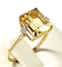 Ring Gelbgold 585 / 14 kt. / Citrin / Diamant