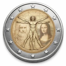 2 Euro Münze Coloriert –