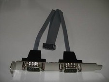 2-fach COM-Port Slotblech, Slotblende, Bracket - 1,27 mm Rastermaß Stecker