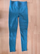 Hessnatur Schurwolle Hose Leggings Gr. 34 XS Türkis Petrol