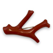 Antike Korallenbrosche Brosche Koralle rot Vintage