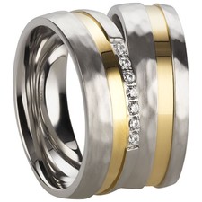 Ring Freundschafts- Partner- Verlobungsringe Edelstahl Silber Gold mit Gravur