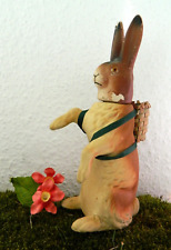antik Ostern Candy Container Hase sitzend aus Gips Füllbox