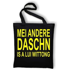 Mei andere Daschn is a Lui Wittong Baumwolltasche Jute Schwarz (Art.-Nr.119)