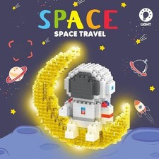 388 teiliges Space Astronaut Klemmbausteine Set mit LED Astronauten-Baustein-Set