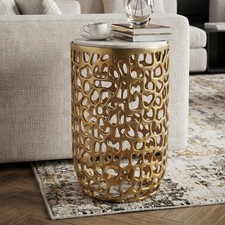 Beistelltisch Alu Metall Gold