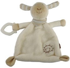 Fehn Schmusetuch Schaf beige mit Halstuch Kuscheltuch Lamm Baby Schnuffeltuch