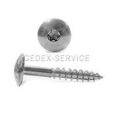 TRESPO Holzschrauben 9086 4,8 25 bis 70 mm Lang TORX EDELSTAHL V2A Flachrundkopf