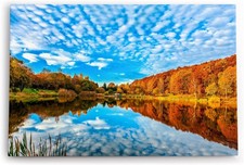 120x80cm Wandbild See blauer