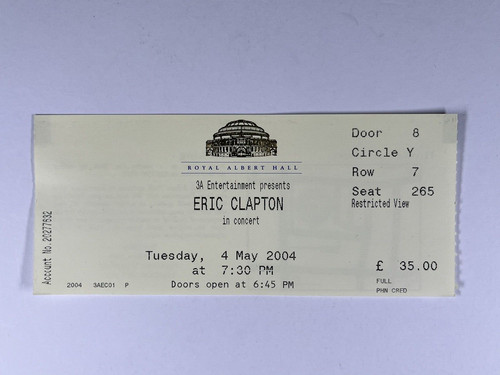 Eric clapton konzertticket - eric,