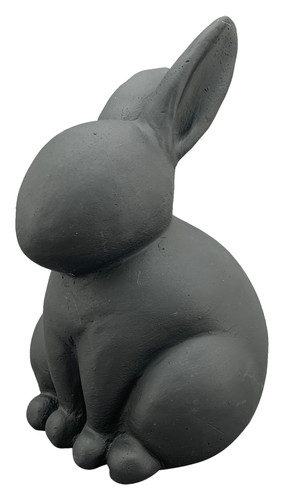 Hase schwarz sitzend zement - schwarz,