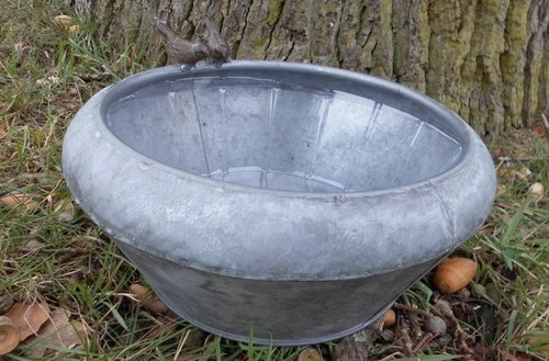 Runde vogeltränke zinkschale - runde,