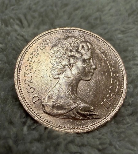 Seltene new pence münze von - 2,