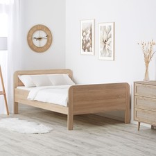 Komfortbett 120x200 cm Seniorenbett Holzbett höhenverstellbar Eiche Homestyle4u