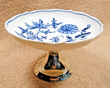 Tafelaufsatz Etagere Anbieteschale Zwiebelmuster Manuf. MEISSEN versilbert #1226