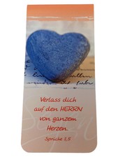 Bolanz Magnet Lesezeichen Blaues Herz Bibelvers Sprüche 3,5 Deutsch Buchzubehör