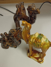 3 krippenfiguren Kamele (Dromedare) gebraucht keramik