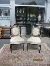 Zwei Napoleon III Sessel aus Wien, um 1890 in schwarz ebonisiert