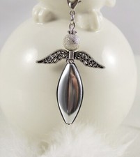 Silberglänzender Schutzengel für's Auto Talisman Glücksbringer Geschenk Spiegel