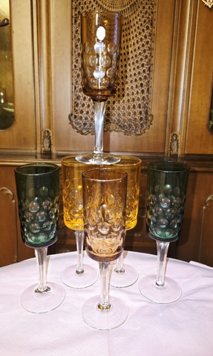 Farbiges kristall sektglas - 6x,