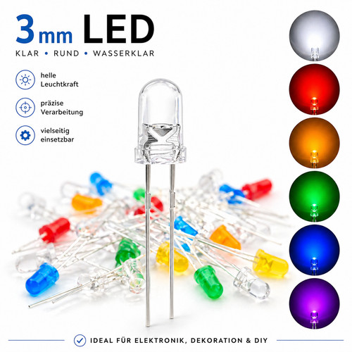 3mm led farbiges gehäuse - farbiges,