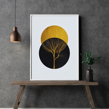 Boho Wandbild mit Rahmen A4