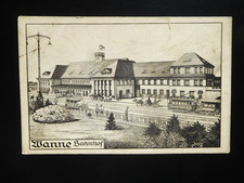 Wanne Bahnhof Strassenbahn Kutsche Auto AK gel. 1918 Feldpost 