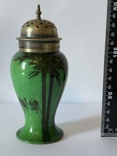 Seltene ungewöhnliche antike Vintage Royal Doulton glasierte Flammenvase Deckel Kamale MCM