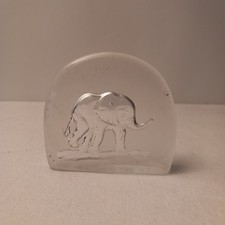 Elefant Glas Briefbeschwerer / Skulptur aus Massiv Glas - Muranoglas ?? 8 cm