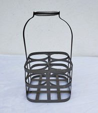alter Eisen  Flaschenkorb mit 4 Flaschenfächern aus Frankreich.