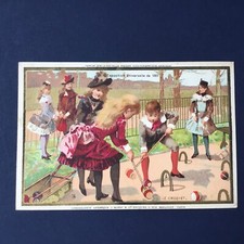 Chromo Ancien MINOT 19. Jh. Weltausstellung 1889 Le Croquet Doré Scrap 19thC