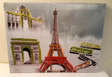 Deko Bild Druck auf Leinwand mit etwas Öl - Motiv Eiffelturm Paris 39,5 x 30 cm