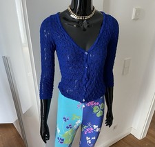 Zara Cardigan Total Blau Zic Zac Zick Zack Muster Xs Neu Strick Strickjacke