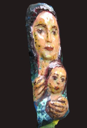 Relief kupfer bild - relief, emaille