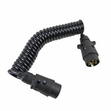 Spiralkabel 12 V, beidseitig mit 7-pol. Kunststoffstecker