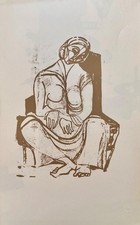 Serigraphie, Maria Beine - Hager " Beutellohe Trauer"  Woensampresse , Druck 176