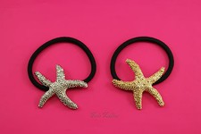 Haargummi Zopfhalter Haarband Seestern gold silber Haarschmuck A068