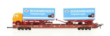 H0 Fleischmann Basis 5275 Waggon "Rollende Landstraße" DB Ep.4 mit Herpa MB Lkw