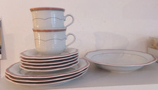 WInterling Marktleuthen rosa grau Rand Unterteller Untere Suppenteller Kuchentel