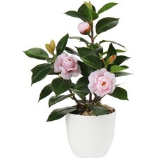 Kunstpflanze Kamelie Seidenblumen Blumentopf Dekoration