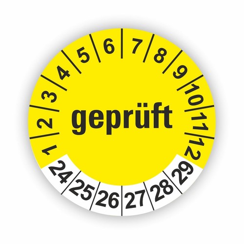 Geprüft prüfplaketten gelb - geprüft,