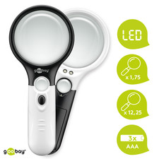 LED Lupe Leselupe mit Licht Beleuchtung 12-fach Vergrößerungsglas Juwelierlupe 