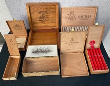 Konvolut (7 Stk.) Zigarrenkisten / Zigarrenschachteln aus Holz