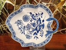 HUTSCHENREUTHER Zwiebelmuster -  Blattschale  / Gebäckschale 21,5cm x 18,5cm