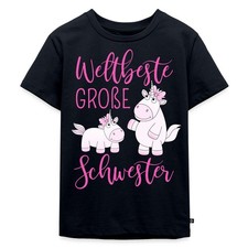 Weltbeste Große Schwester Einhorn Kinder Premium Bio T-Shirt