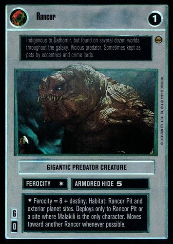 Rancor foil star wars ccg - foil,